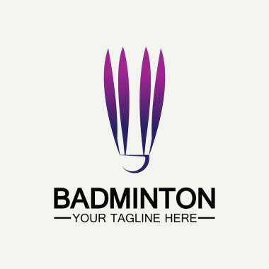Badminton Logo ikon tasarım şablonu. Badminton Shuttlecock simgesi logosu. Badminton spor logo şablonu vektörü. Spor kulübü logosu kavramı