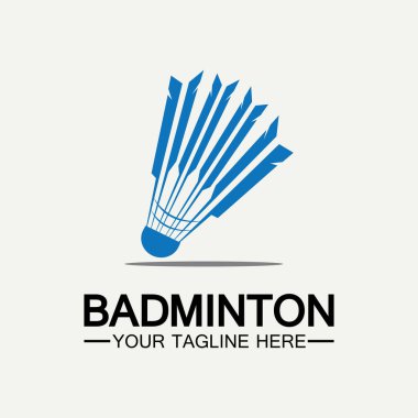 Badminton Logo ikon tasarım şablonu. Badminton Shuttlecock simgesi logosu. Badminton spor logo şablonu vektörü. Spor kulübü logosu kavramı
