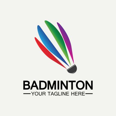Badminton Logo ikon tasarım şablonu. Badminton Shuttlecock simgesi logosu. Badminton spor logo şablonu vektörü. Spor kulübü logosu kavramı