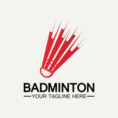 Badminton Logo ikon tasarım şablonu. Badminton Shuttlecock simgesi logosu. Badminton spor logo şablonu vektörü. Spor kulübü logosu kavramı