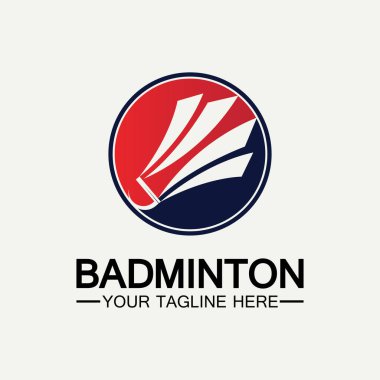 Badminton Logo ikon tasarım şablonu. Badminton Shuttlecock simgesi logosu. Badminton spor logo şablonu vektörü. Spor kulübü logosu kavramı