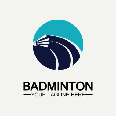 Badminton Logo ikon tasarım şablonu. Badminton Shuttlecock simgesi logosu. Badminton spor logo şablonu vektörü. Spor kulübü logosu kavramı