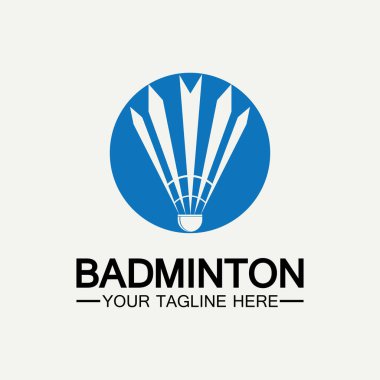 Badminton Logo ikon tasarım şablonu. Badminton Shuttlecock simgesi logosu. Badminton spor logo şablonu vektörü. Spor kulübü logosu kavramı