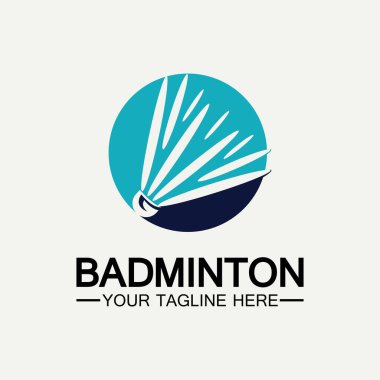 Badminton Logo ikon tasarım şablonu. Badminton Shuttlecock simgesi logosu. Badminton spor logo şablonu vektörü. Spor kulübü logosu kavramı