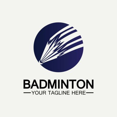 Badminton Logo ikon tasarım şablonu. Badminton Shuttlecock simgesi logosu. Badminton spor logo şablonu vektörü. Spor kulübü logosu kavramı