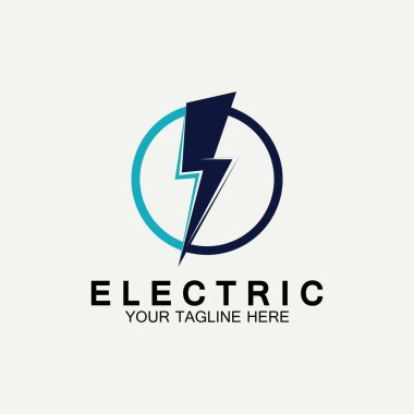 Flash Electric Logo Vector simge tasarım şablonu. Bolt Enerji Simgesi. Elektrik logosu flaş vektör cıvatası