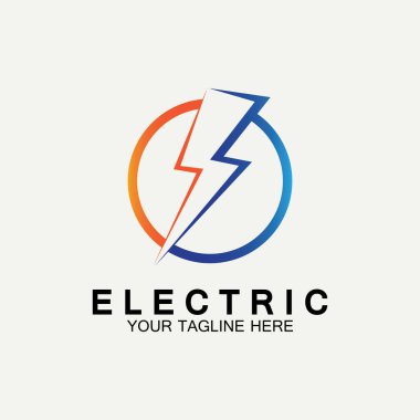 Flash Electric Logo Vector simge tasarım şablonu. Bolt Enerji Simgesi. Elektrik logosu flaş vektör cıvatası