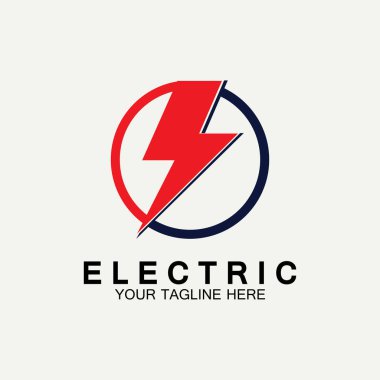 Flash Electric Logo Vector simge tasarım şablonu. Bolt Enerji Simgesi. Elektrik logosu flaş vektör cıvatası