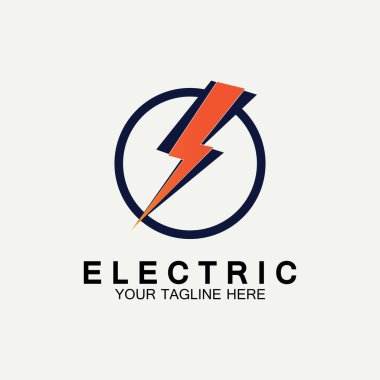 Flash Electric Logo Vector simge tasarım şablonu. Bolt Enerji Simgesi. Elektrik logosu flaş vektör cıvatası