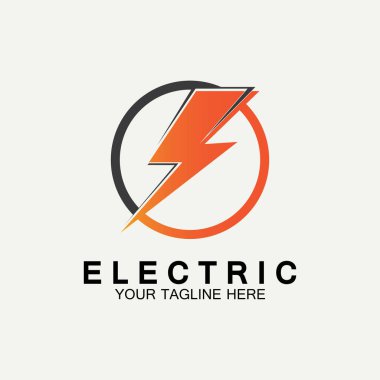 Flash Electric Logo Vector simge tasarım şablonu. Bolt Enerji Simgesi. Elektrik logosu flaş vektör cıvatası