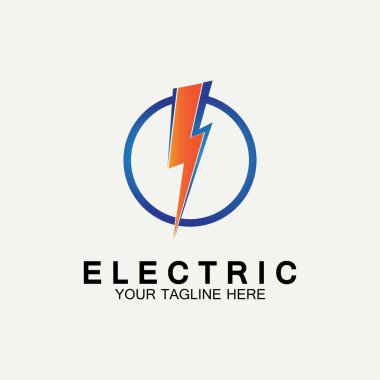 Flash Electric Logo Vector simge tasarım şablonu. Bolt Enerji Simgesi. Elektrik logosu flaş vektör cıvatası