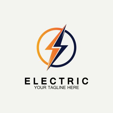 Flash Electric Logo Vector simge tasarım şablonu. Bolt Enerji Simgesi. Elektrik logosu flaş vektör cıvatası