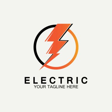 Flash Electric Logo Vector simge tasarım şablonu. Bolt Enerji Simgesi. Elektrik logosu flaş vektör cıvatası