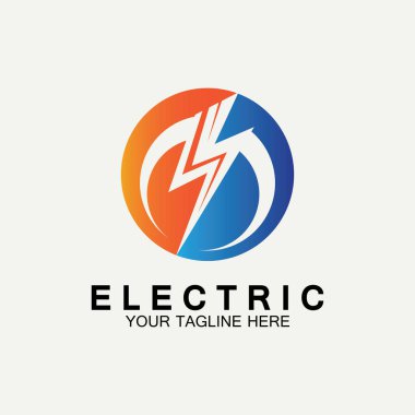 Flash Electric Logo Vector simge tasarım şablonu. Bolt Enerji Simgesi. Elektrik logosu flaş vektör cıvatası