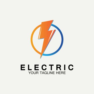 Flash Electric Logo Vector simge tasarım şablonu. Bolt Enerji Simgesi. Elektrik logosu flaş vektör cıvatası