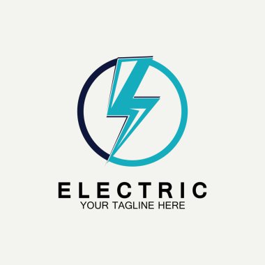 Flash Electric Logo Vector simge tasarım şablonu. Bolt Enerji Simgesi. Elektrik logosu flaş vektör cıvatası