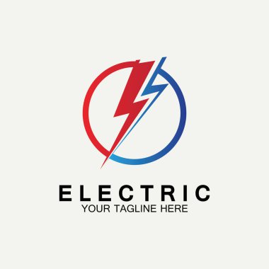 Flash Electric Logo Vector simge tasarım şablonu. Bolt Enerji Simgesi. Elektrik logosu flaş vektör cıvatası