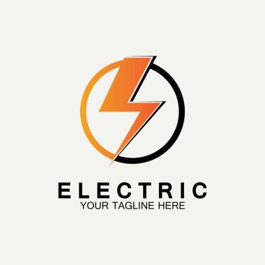Flash Electric Logo Vector simge tasarım şablonu. Bolt Enerji Simgesi. Elektrik logosu flaş vektör cıvatası