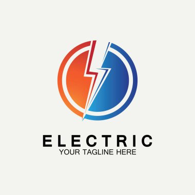 Flash Electric Logo Vector simge tasarım şablonu. Bolt Enerji Simgesi. Elektrik logosu flaş vektör cıvatası