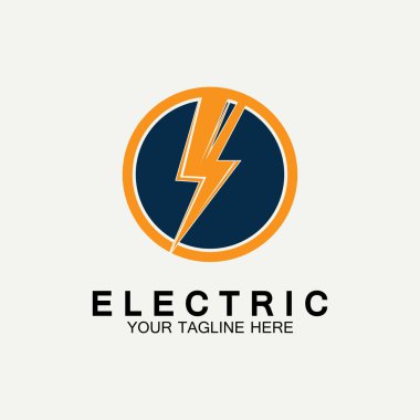Flash Electric Logo Vector simge tasarım şablonu. Bolt Enerji Simgesi. Elektrik logosu flaş vektör cıvatası