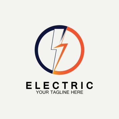 Flash Electric Logo Vector simge tasarım şablonu. Bolt Enerji Simgesi. Elektrik logosu flaş vektör cıvatası