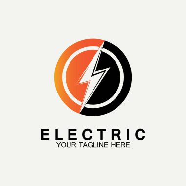 Flash Electric Logo Vector simge tasarım şablonu. Bolt Enerji Simgesi. Elektrik logosu flaş vektör cıvatası