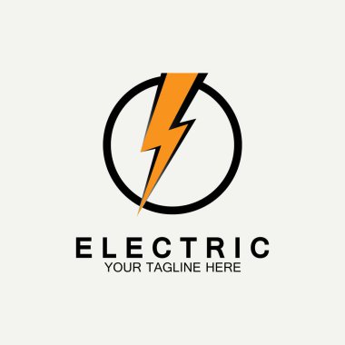 Flash Electric Logo Vector simge tasarım şablonu. Bolt Enerji Simgesi. Elektrik logosu flaş vektör cıvatası