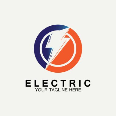 Flash Electric Logo Vector simge tasarım şablonu. Bolt Enerji Simgesi. Elektrik logosu flaş vektör cıvatası