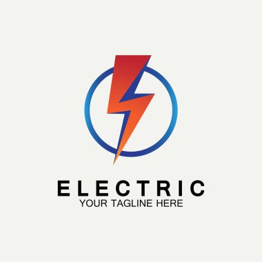 Flash Electric Logo Vector simge tasarım şablonu. Bolt Enerji Simgesi. Elektrik logosu flaş vektör cıvatası