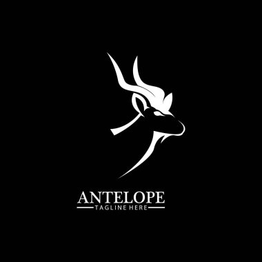 Antilop baş logo vektör çizim şablonu