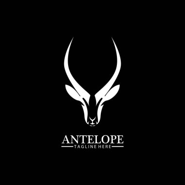 Antilop baş logo vektör çizim şablonu