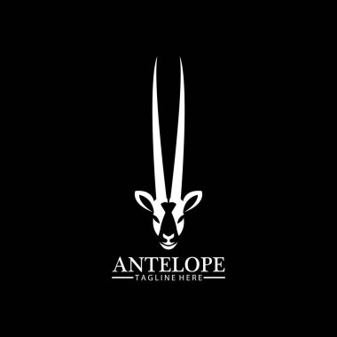 Antilop baş logo vektör çizim şablonu