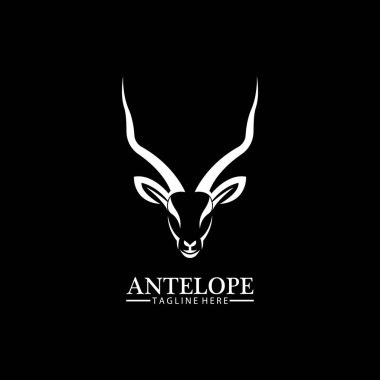 Antilop baş logo vektör çizim şablonu
