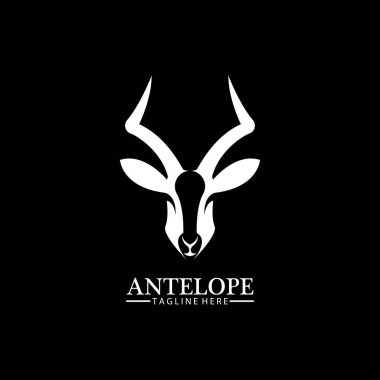 Antilop baş logo vektör çizim şablonu