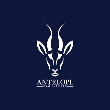 Antilop baş logo vektör çizim şablonu