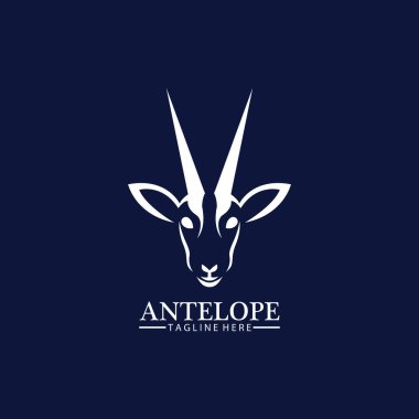 Antilop baş logo vektör çizim şablonu