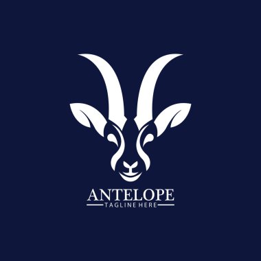 Antilop baş logo vektör çizim şablonu