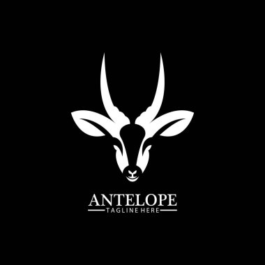 Antilop baş logo vektör çizim şablonu