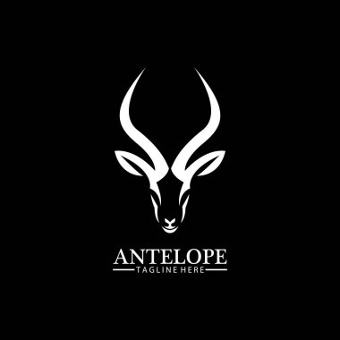 Antilop baş logo vektör çizim şablonu