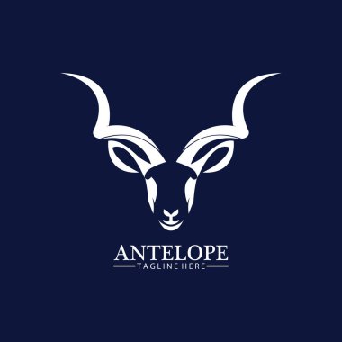 Antilop baş logo vektör çizim şablonu