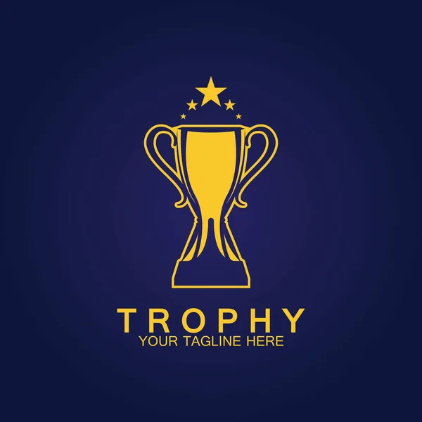 Trophy Vector Logo Icon Champions Trofee Logo Pictogram Voor Winnaar — Stockvector