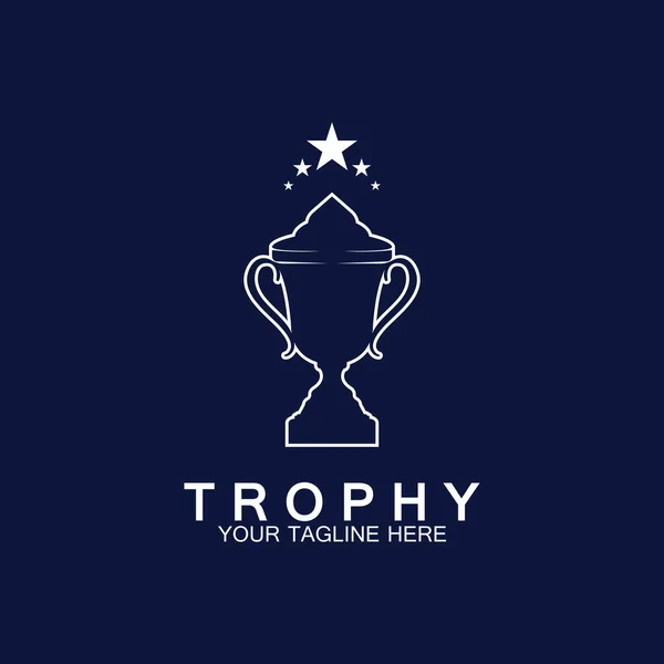 Trophy Vektor Logo Icon Champions Trophäe Logo Symbol Für Winner — Stockvektor