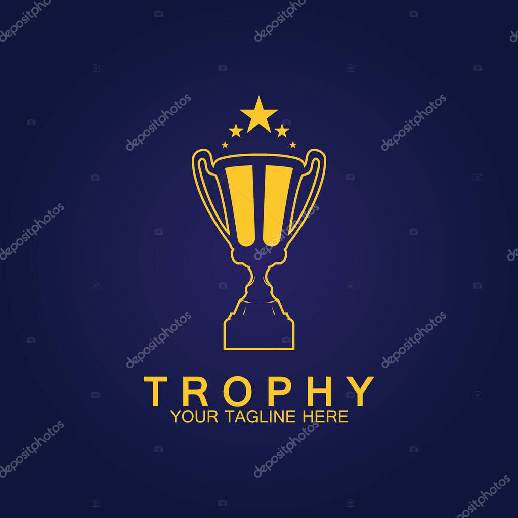Trophy vector logo icon.champions  trophy logo icon for winner award logo template