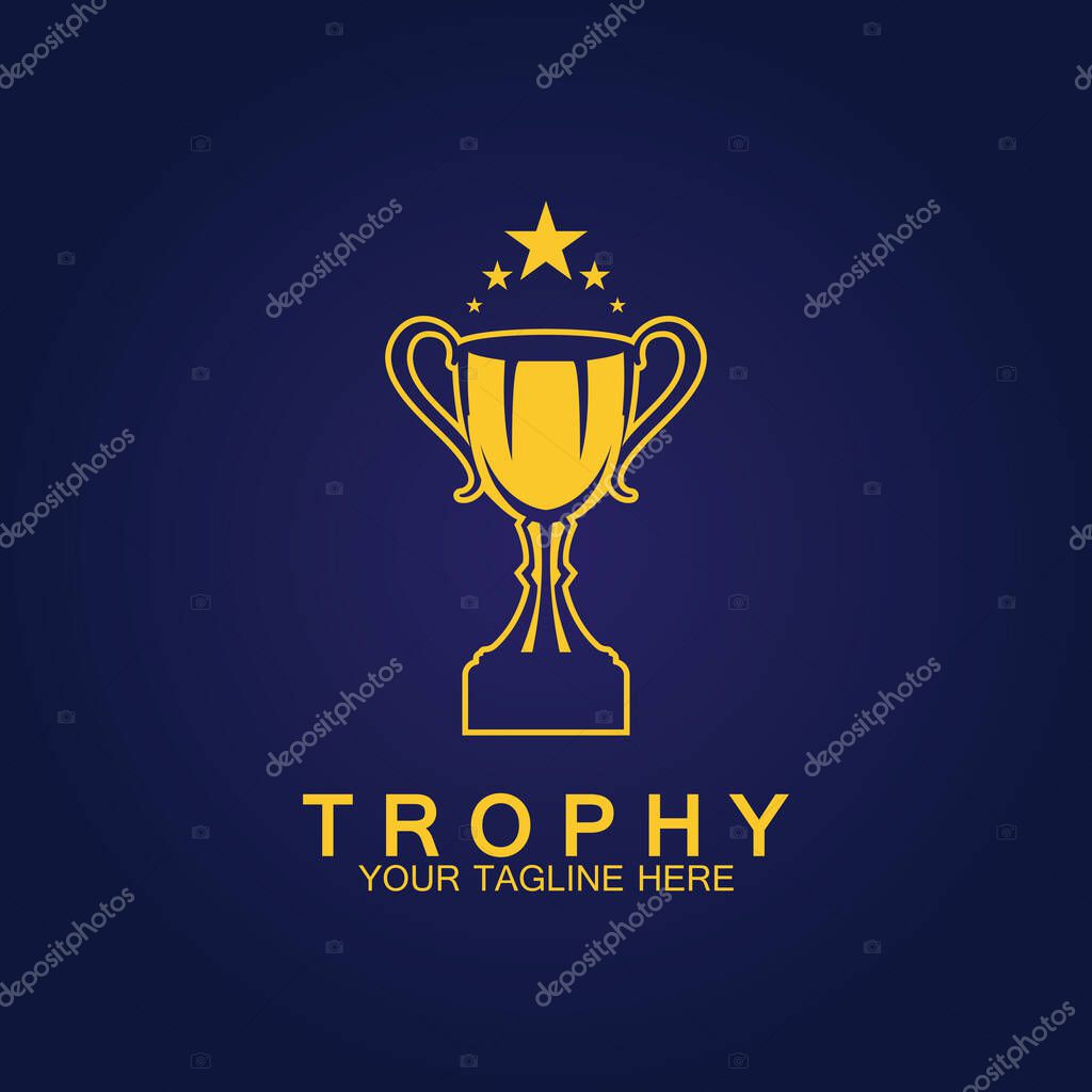 Trophy vector logo icon.champions  trophy logo icon for winner award logo template