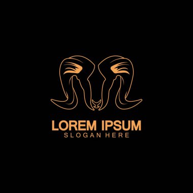 Rams keçi başı logo ikonu tasarım vektör illüstrasyonu