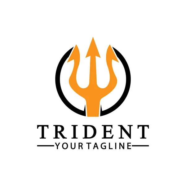 Poseidon Neptün 'ün klasik mızrağı. Tanrı Triton King logosu.