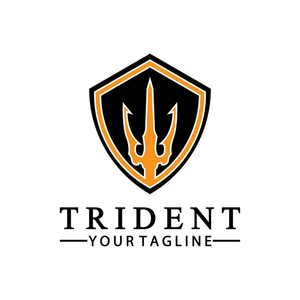 Vintage Trident Speer Van Poseidon Neptune God Triton King Logo — Stockvector