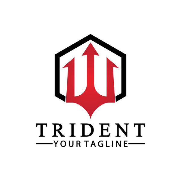 Vintage Trident Spear of Poseidon Neptune God Triton King logo design