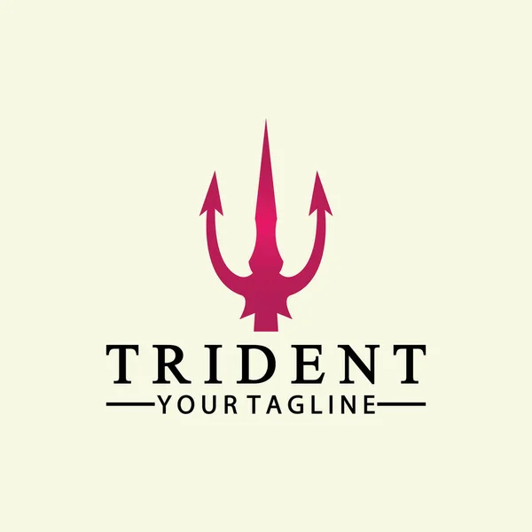 Vintage Trident Speer Van Poseidon Neptune God Triton King Logo — Stockvector