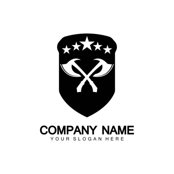 Oorlogsbijl Logo Oorlogsbijl Bijl Viking Strijdbijl Vector — Stockvector